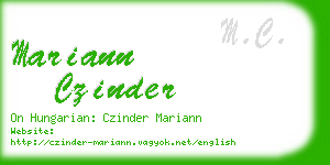 mariann czinder business card
